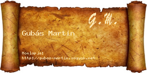 Gubás Martin névjegykártya